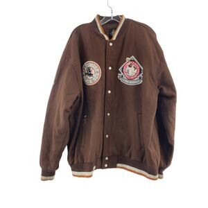 BIGBOY Headgear Brown NLBM Baltimore Black Sox Wool Varsity Jacket Size 2XL